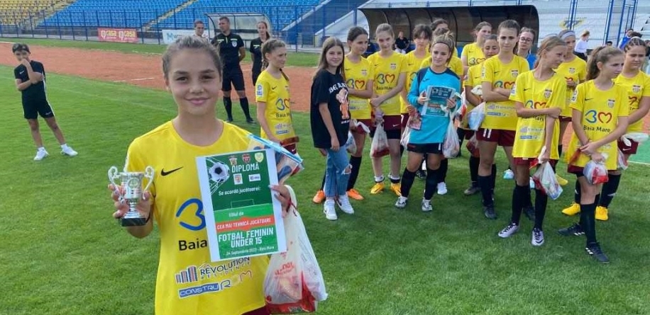 Maramureșeanca Andreea Cândea, fotbalistă a echipei băimărene, este convocată în premieră la naționala României U15; CV-ul unei jucătoare de viitor