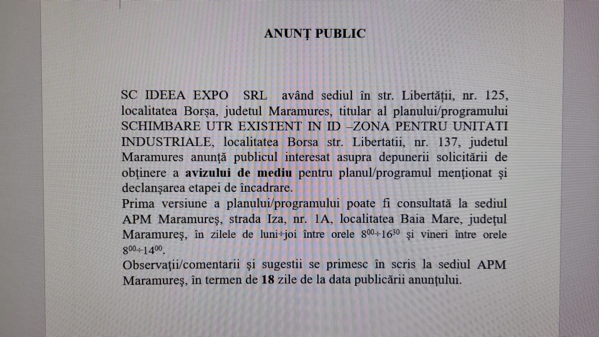 Anunț publicitar 13.11.2023