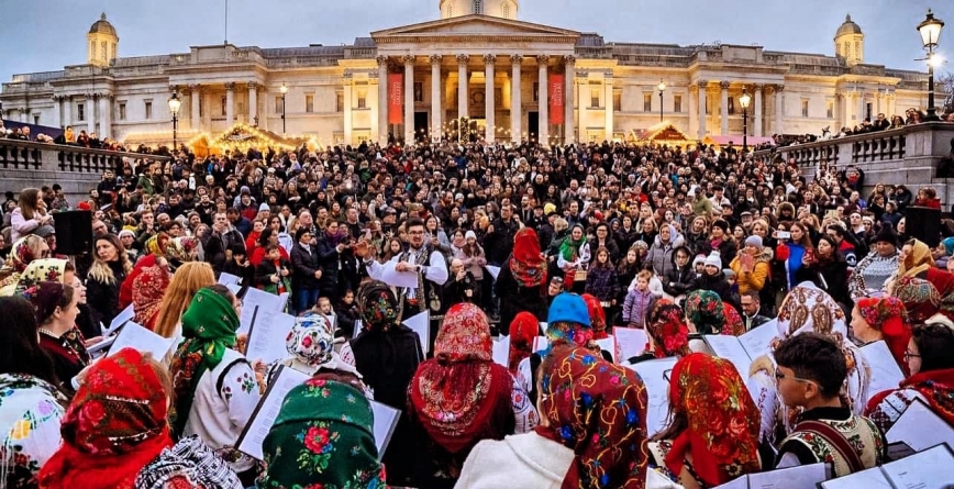 Emoționant: Celebra piață Trafalgar Square din Londra a răsunat de colinde tradiționale românești