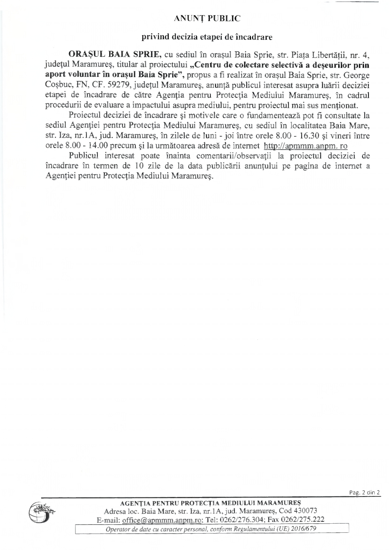 Anunț publicitar 12.12.2023