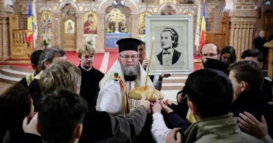 PS Iustin îndeamnă părinții slujitori ai Sfintelor Altare să oficieze slujbe de pomenire pentru marele poet Mihai Eminescu