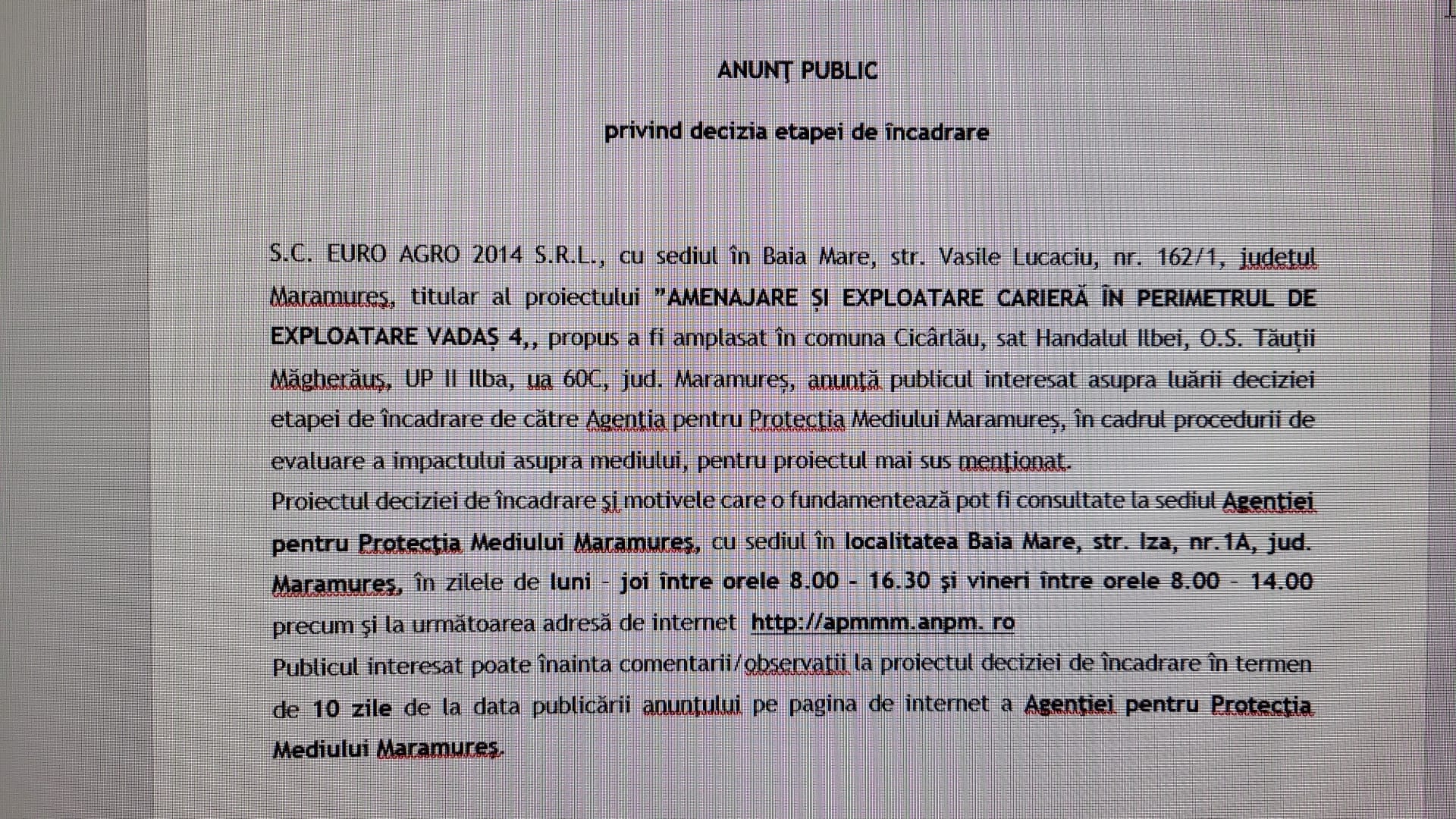 Anunț publicitar 25.01.2024