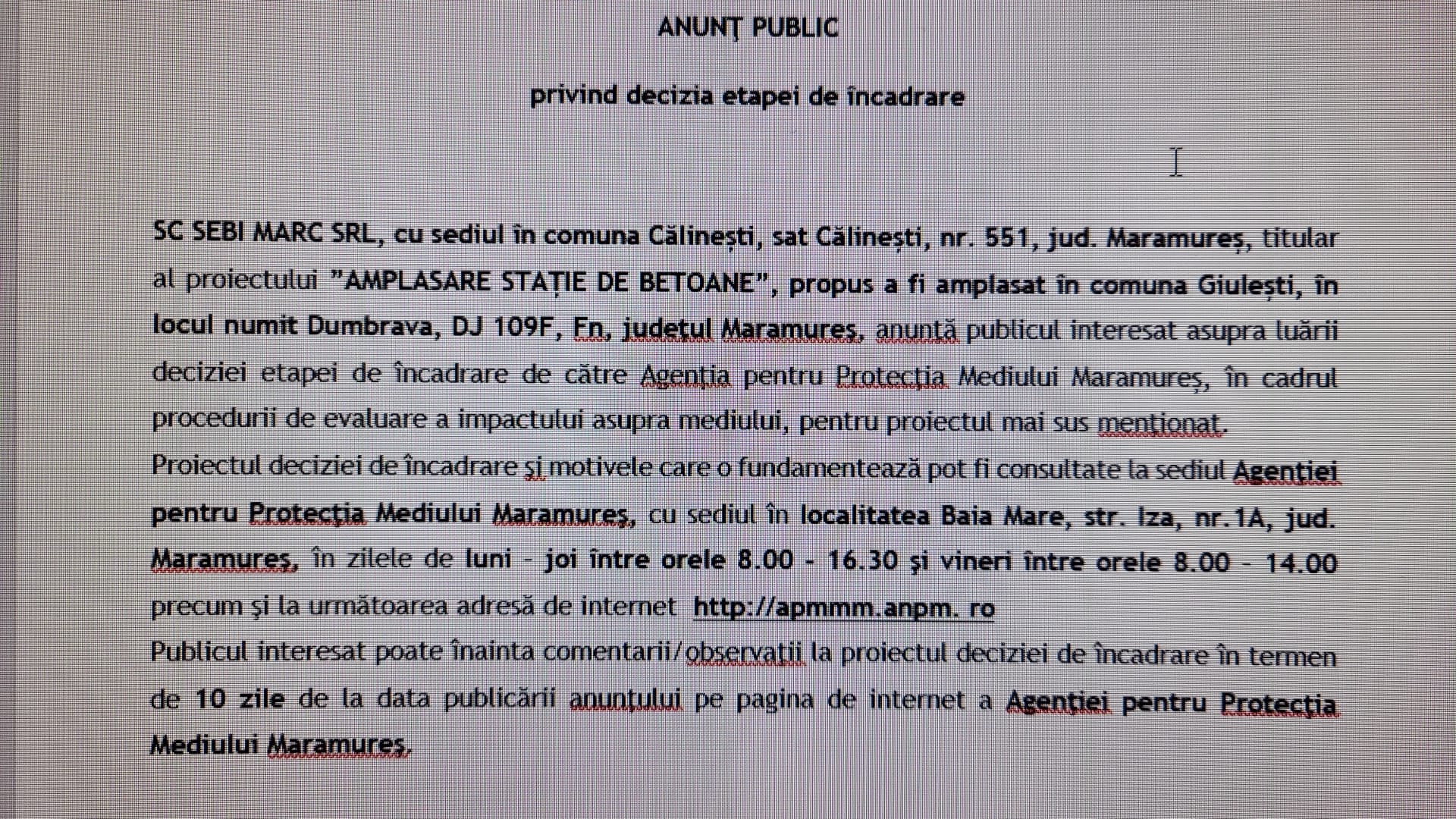 Anunț publicitar 25.01.2024