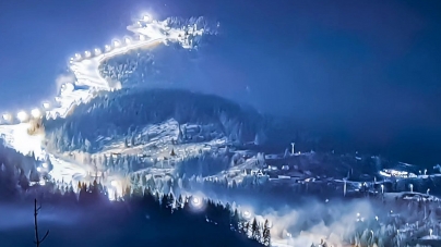 Imagini de basm, la Borșa. Pârtia surprinsă în imagini noaptea sau telegondola, atracții de neratat