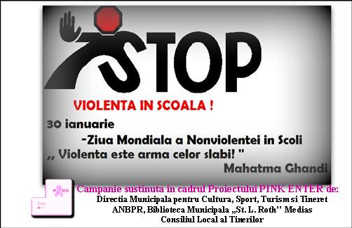 30 ianuarie- Ziua Internațională a nonviolenței în scoli
