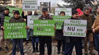 În Baia Mare – protestul lucrătorilor din industria lemnului