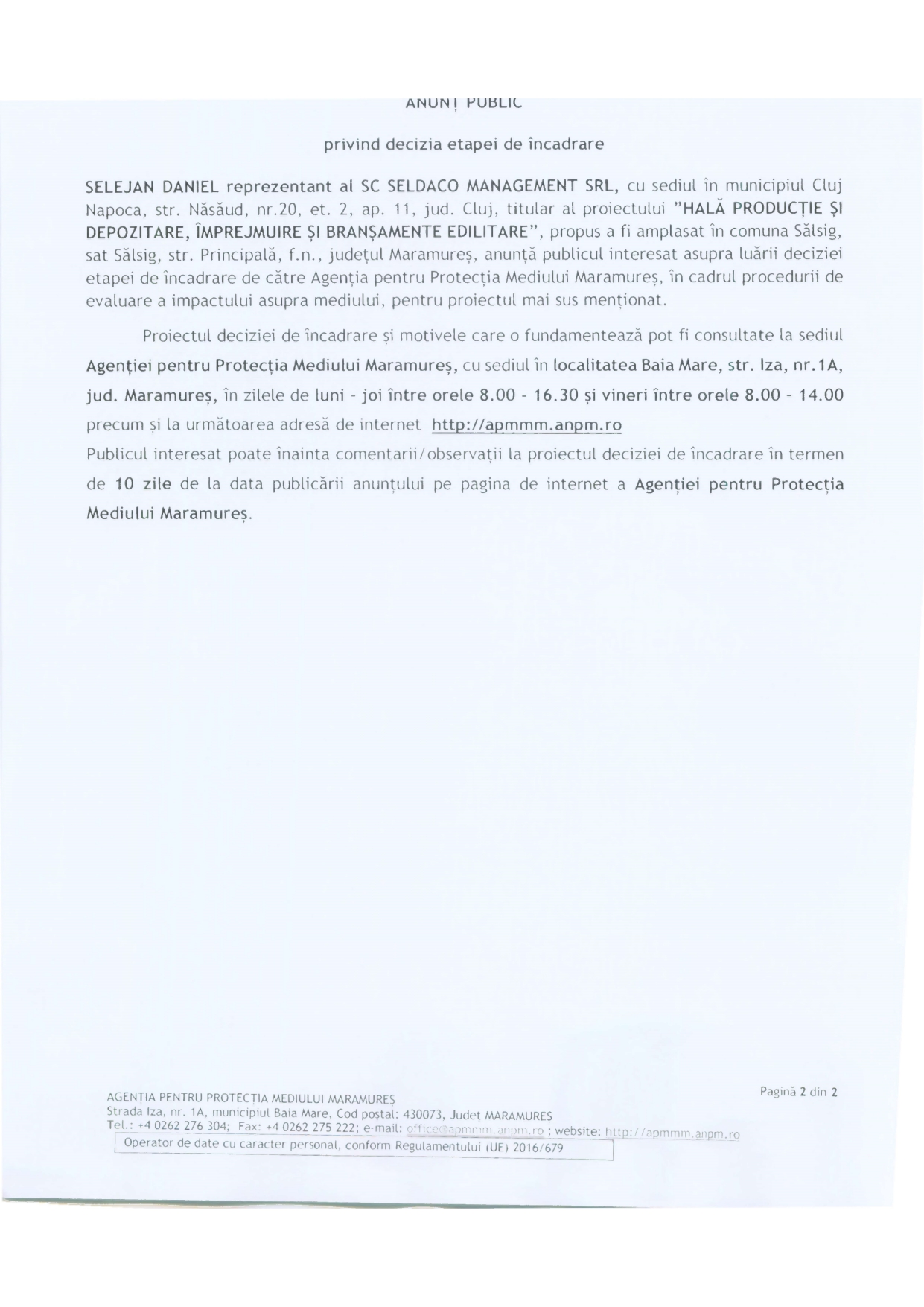 Anunț publicitar 11.04.2024