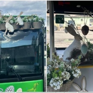 Autobuzul iepurașului circulă prin Sighetu Marmației