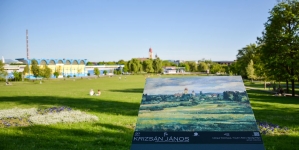 Hartă tipărită pentru circuitul cultural cu cele 40 de picturi ale artiștilor din Școala Băimăreană de Pictură, care au fost amplasate în municipiu