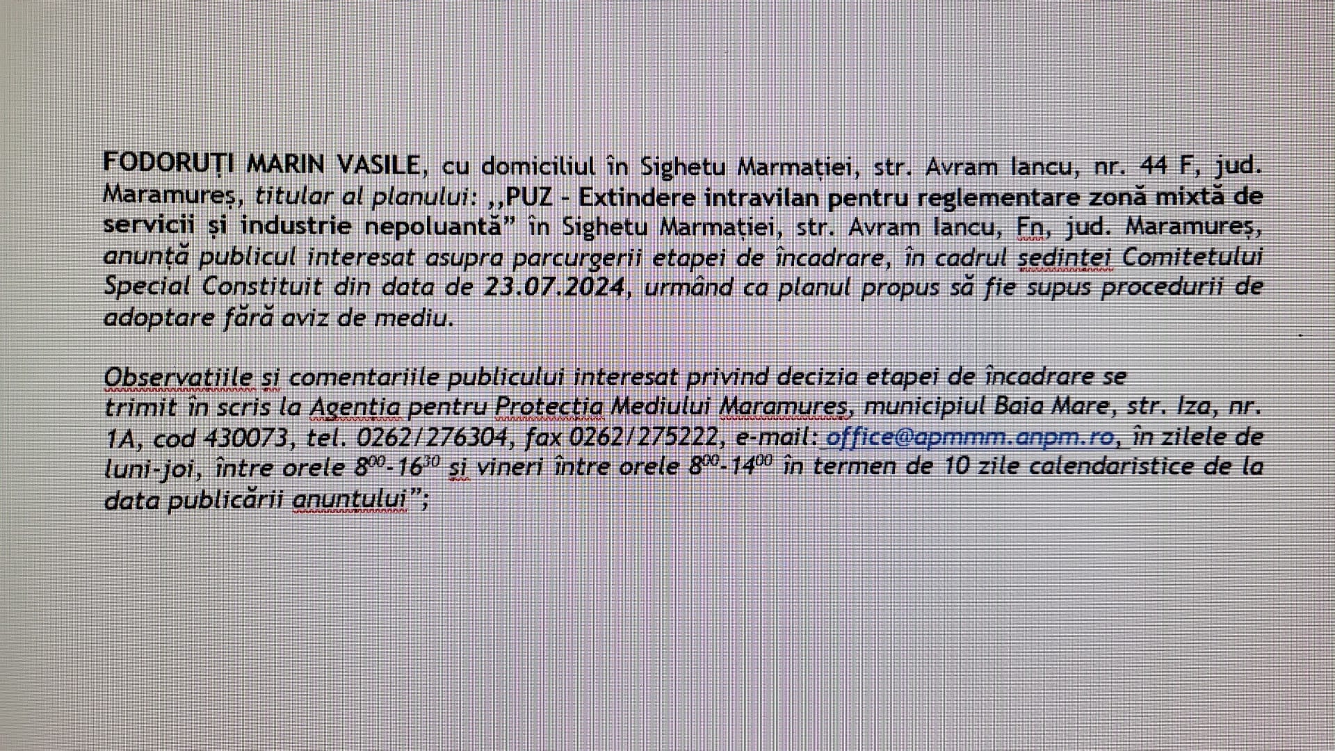 Anunț publicitar 24.07.2024