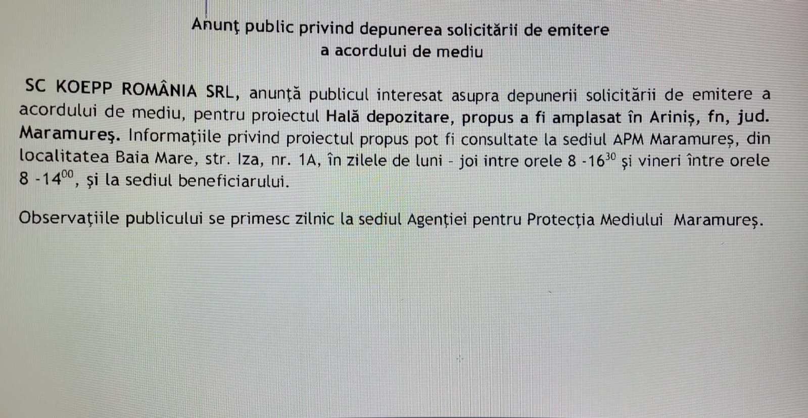 Anunț publicitar 18 martie 2025