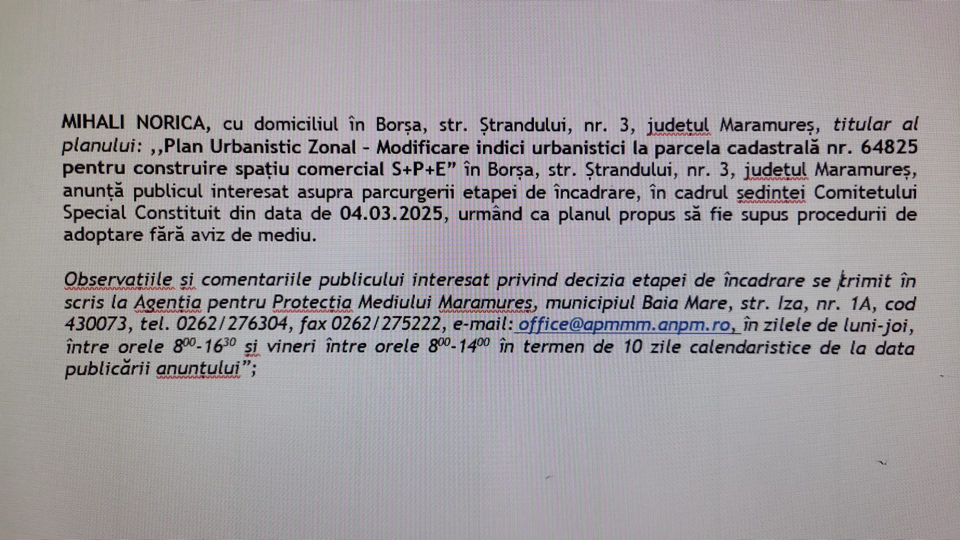 Anunț publicitar 05.03.2025