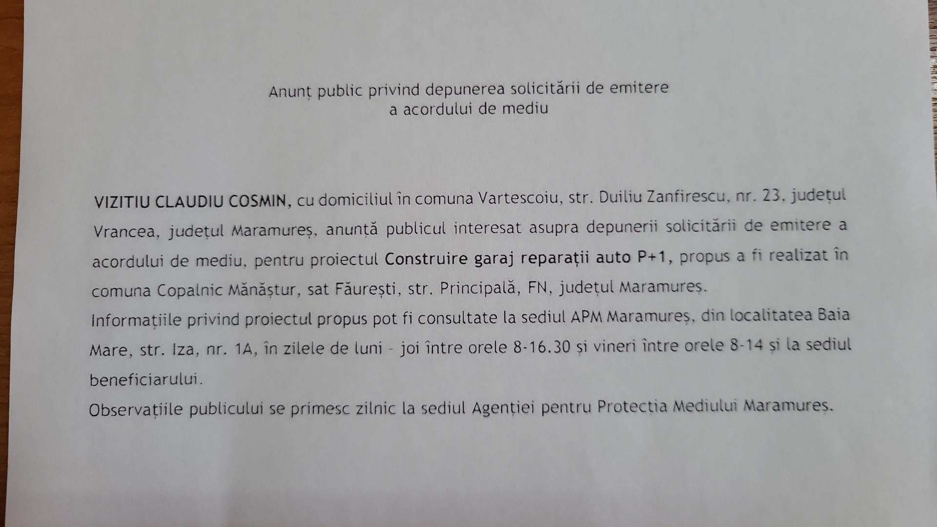 Anunț publicitar 14.03.2025