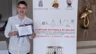 Elevul Andrei Utan din parohia Călinești a obținut Premiul I la Olimpiada Națională de Religie Catolică