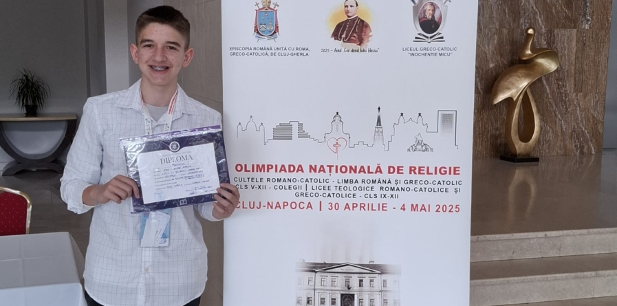 Elevul Andrei Utan din parohia Călinești a obținut Premiul I la Olimpiada Națională de Religie Catolică