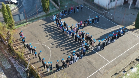 Liceul Tehnologic de Transporturi Auto Baia Sprie a marcat Ziua Europei printr-un flashmob inedit