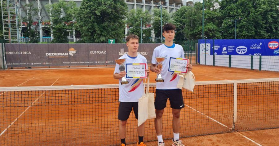 Rezultat excelent: Tenismenul Șerban Rus-Apan de la Clubul Sportiv „Orizont” Baia Mare, campion național U16 dublu băieți