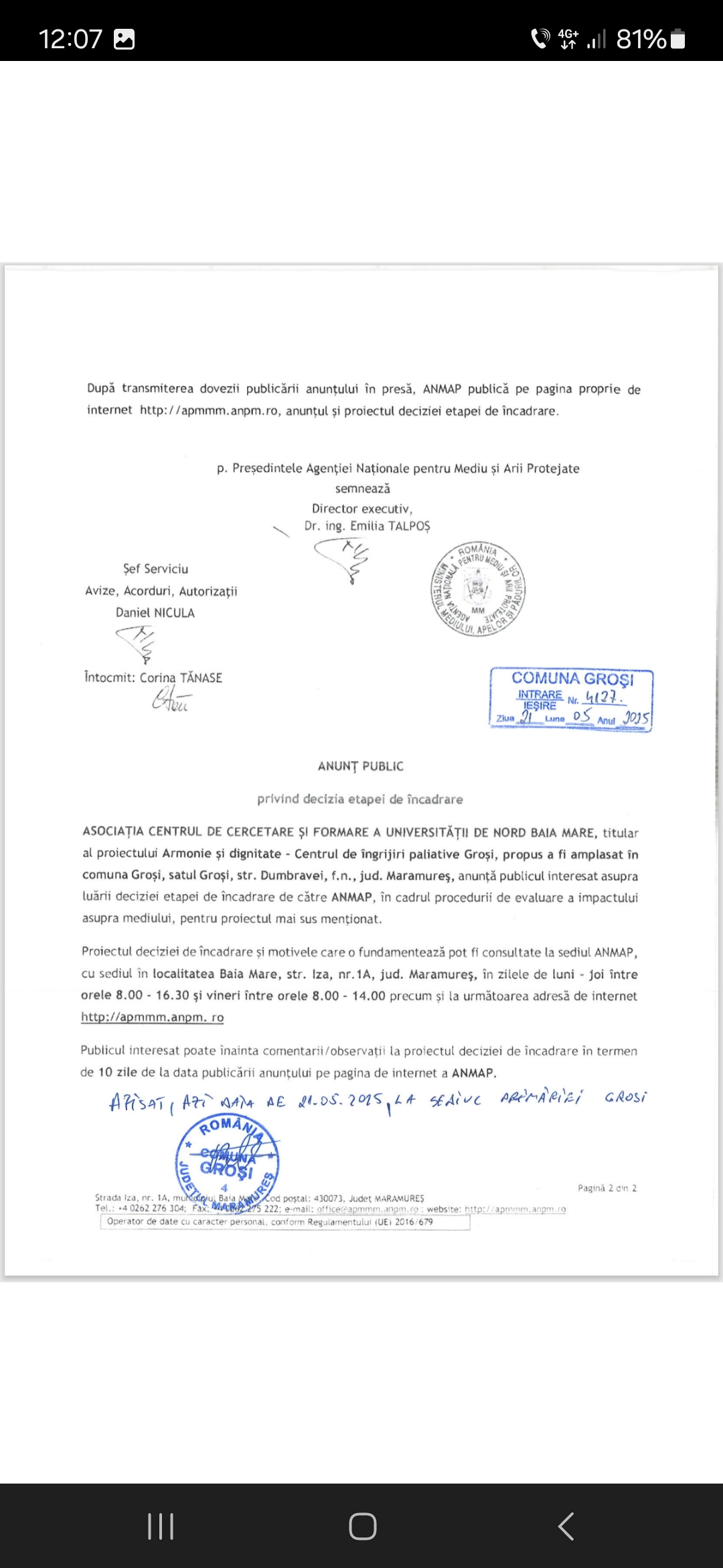 Anunț publicitar 21.05.2025