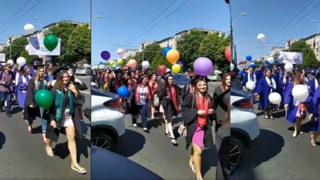 Marș festiv al absolvenților Facultății de Litere din Baia Mare