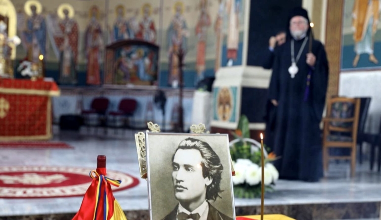 Omagiul adus de Preasfințitul Părinte Episcop Iustin lui Mihai Eminescu, la 136 de ani de la trecerea sa la cele veșnice