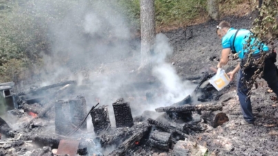 Sprijin al jandarmilor pentru stingerea unui incendiu în Munții Gutâi