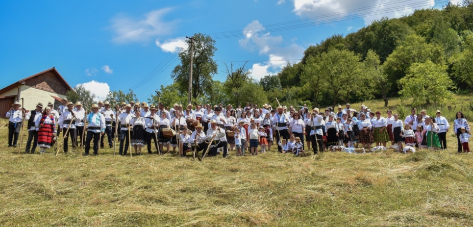 Tradiția renaște: La Sălnița s-a organizat clacă la coasă