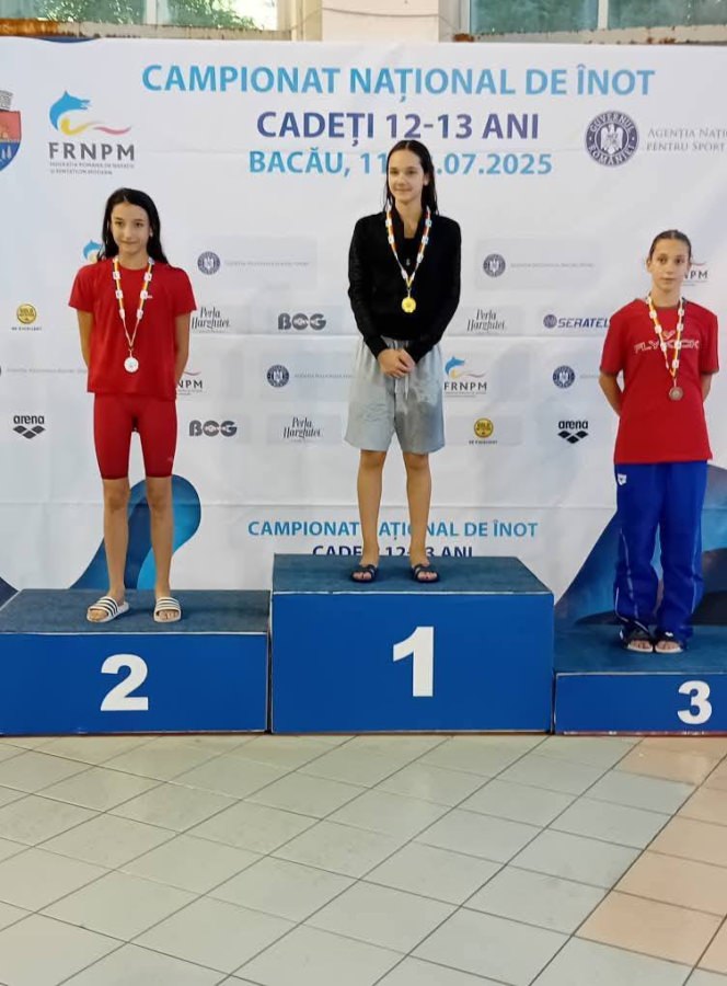 Sportivi Flykick Team Baia Mare, pe podium la Campionatele Naționale de înot pentru cadeți