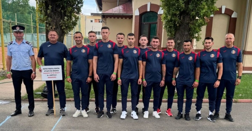 O echipă a ISU Maramureș, la etapa zonală a Concursurilor serviciilor profesioniste pentru situații de urgență
