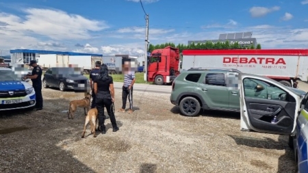 Polițiștii sigheteni, în controale pe drumuri alături de grupa canină