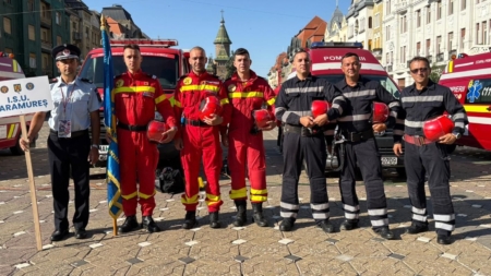 O echipă a ISU Maramureș, la Concursul național de descarcerare și acordare a primului ajutor