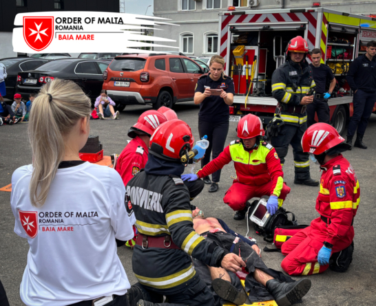 Exercițiu tactic de simulare a unui accident rutier grav, dedicat paramedicilor și pompierilor maramureșeni