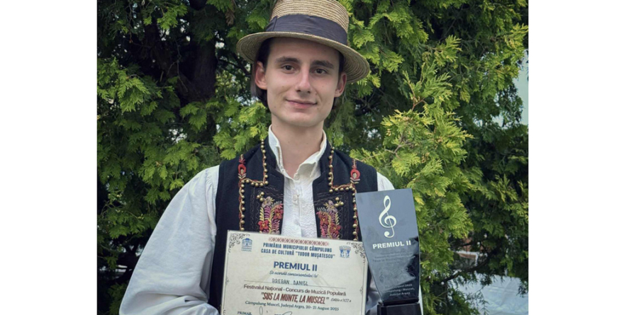 Daniel Breban a dus Maramureșul pe podium la Festivalul Național-Concurs de Muzică Populară „Sus la munte, la Muscel”
