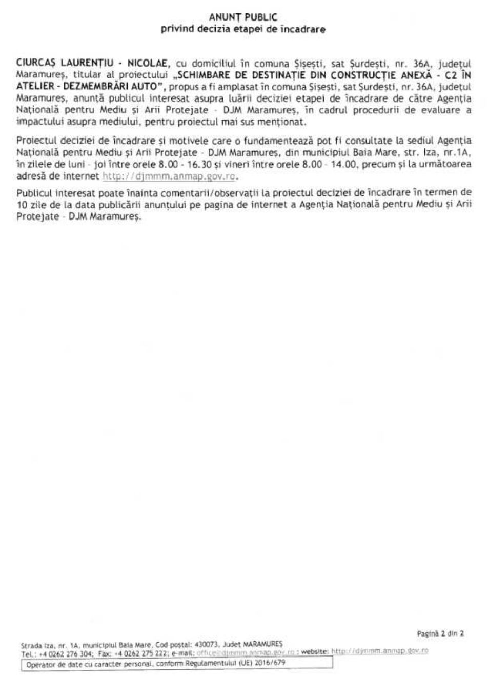 Anunț publicitar 06.08.2025