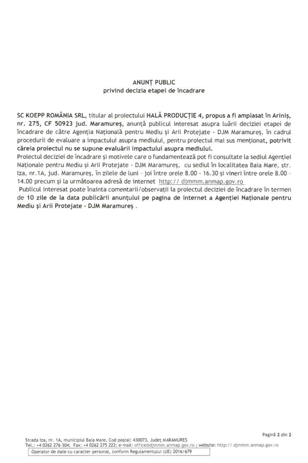 Anunț publicitar 26.08.2025