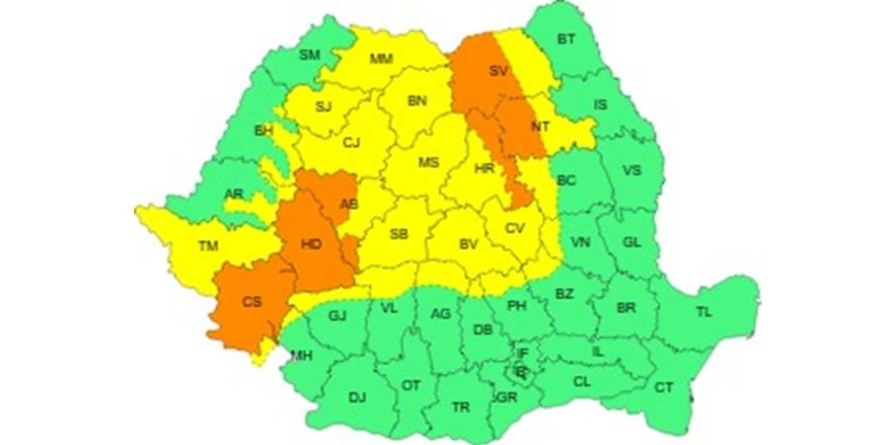ATENȚIONARE METEOROLOGICĂ – COD GALBEN