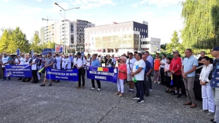 Proteste sindicale la Baia Mare prin care se solicită măsuri urgente si coerente din partea Guvernului