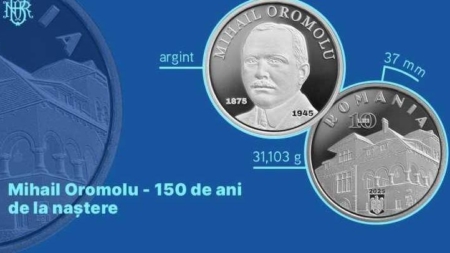 BNR lansează o monedă aniversară din argint dedicată lui Mihail Oromolu