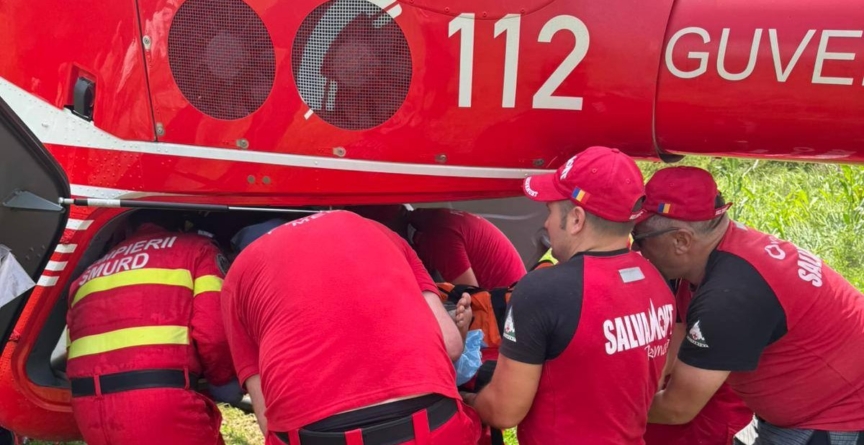 Operațiune de salvare într-o zonă greu accesibilă din Maramureș. A intervenit și elicopterul SMURD