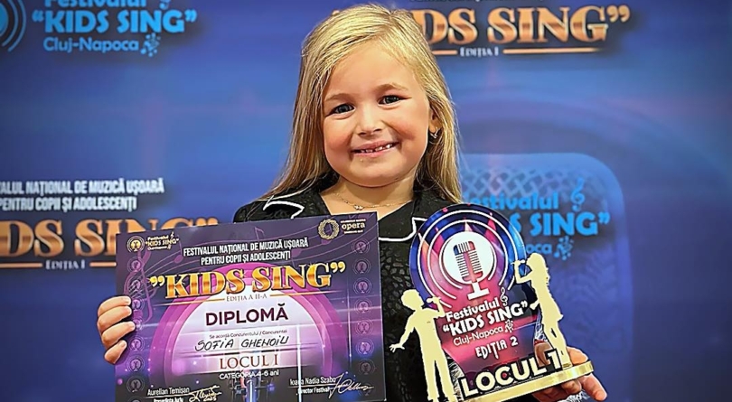 Băimăreanca Sofia Ghenoiu, locul I la Festivalul Național „KIDS”