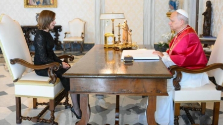 Președinta Maia Sandu s-a întâlnit cu Papa Leon al XIV-lea