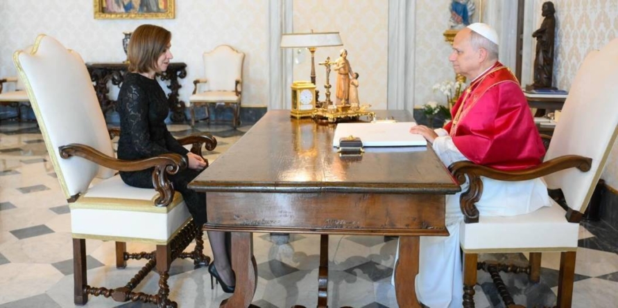 Președinta Maia Sandu s-a întâlnit cu Papa Leon al XIV-lea