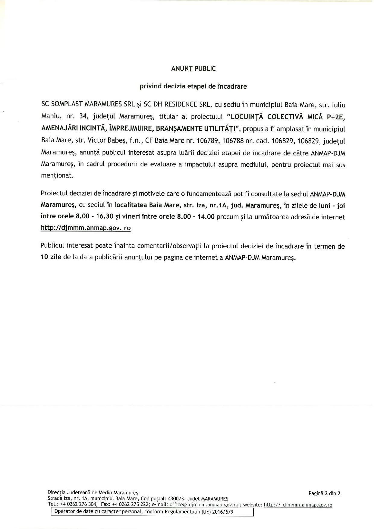 Anunț publicitar 29.10.2025