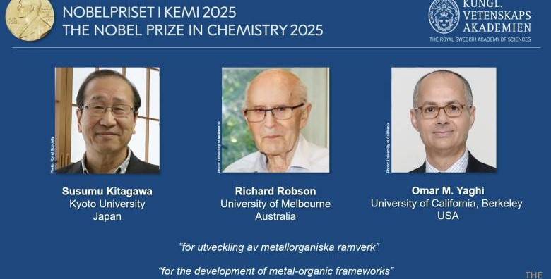 Susumu Kitagawa, Richard Robson și Omar Yaghi – Premiul Nobel pentru Chimie 2025