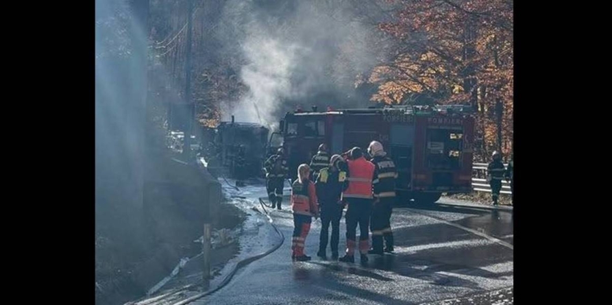 Trafic blocat pe DN18, în Pasul Gutin