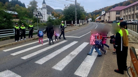 Elevi din Cavnic, în rolul agenților de circulație
