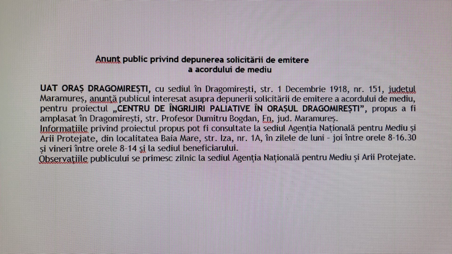 Anunț publicitar 09.10.2025