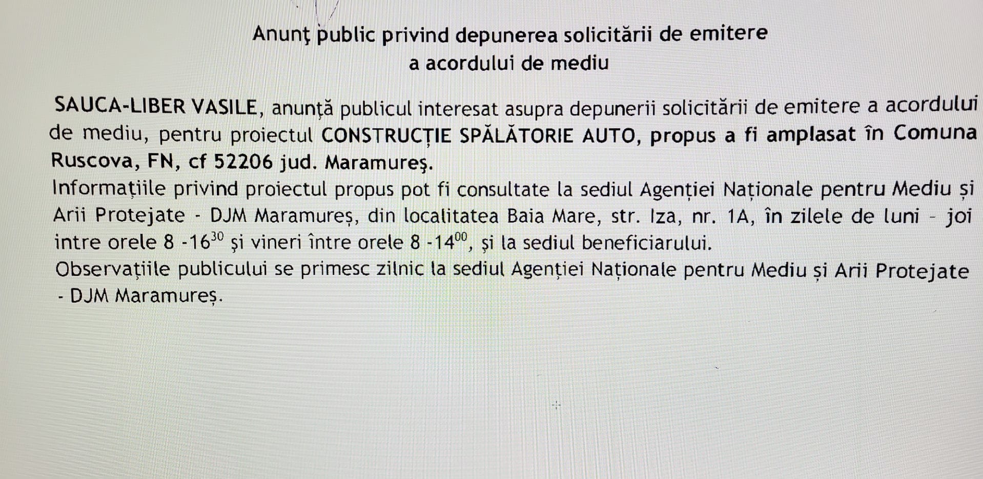 Anunț publicitar 21.10.2025