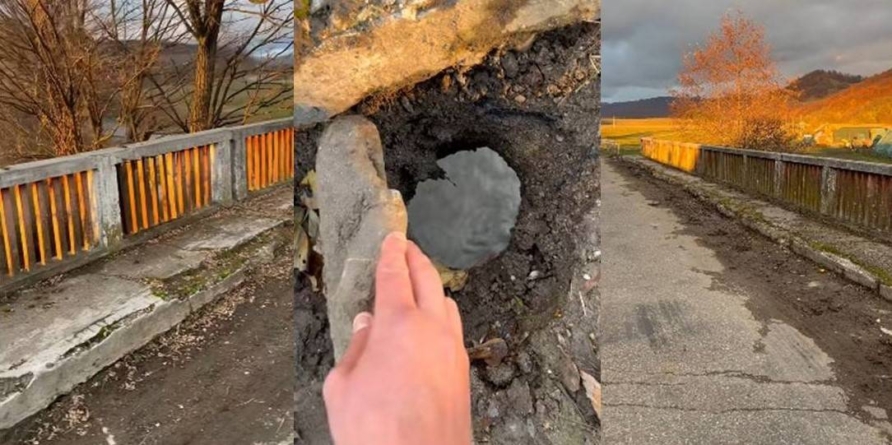 Podul peste râul Țibleș din Suciu de Sus, în stare critică