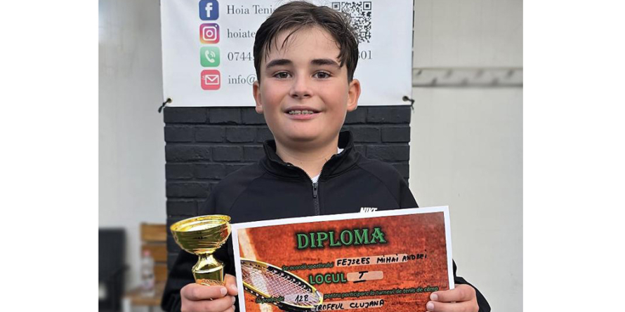 Andrei Fejszes Mihaljek, campionul care a sărbătorit 11 ani cu o nouă victorie pe terenul de tenis