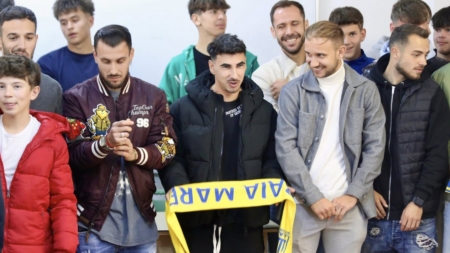 Elevi în dialog cu fotbaliștii Minaurului